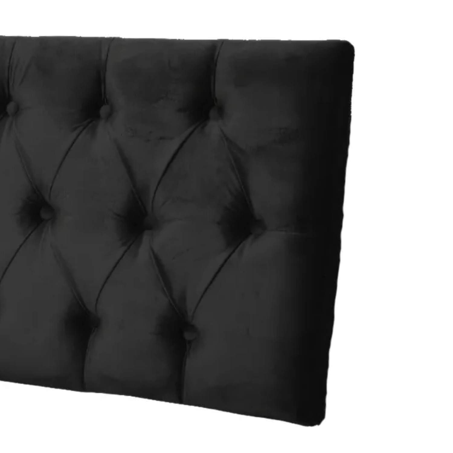 RESPALDO IMPORTCLICK ELEGANTE CAPITONÉ SÚPER KING FELPA NEGRO 200 X 60 CM - 4