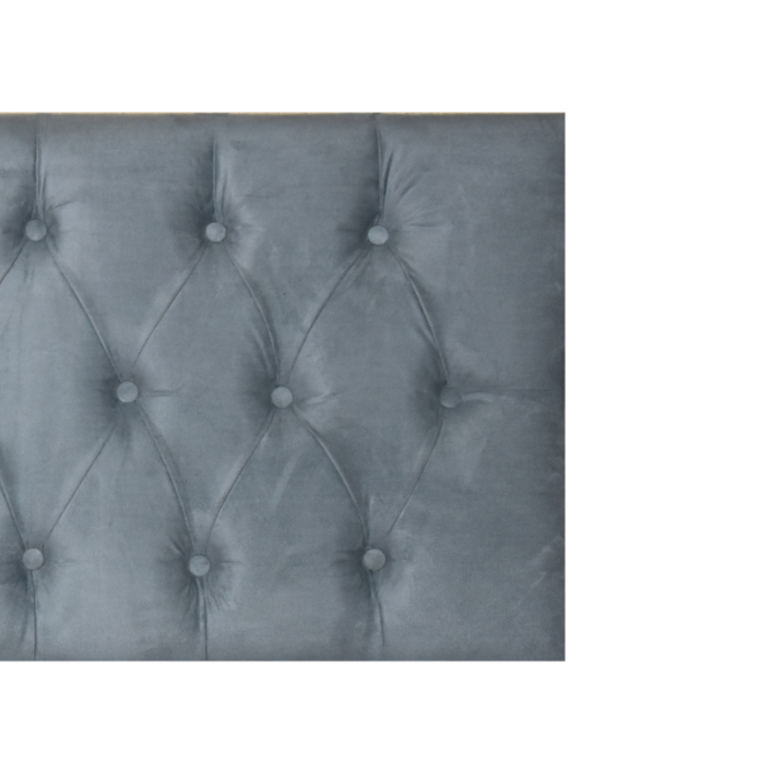 RESPALDO IMPORTCLICK ELEGANTE CAPITONÉ 1 PLAZA FELPA GRIS AZULADO 105 X 60 CM - 3