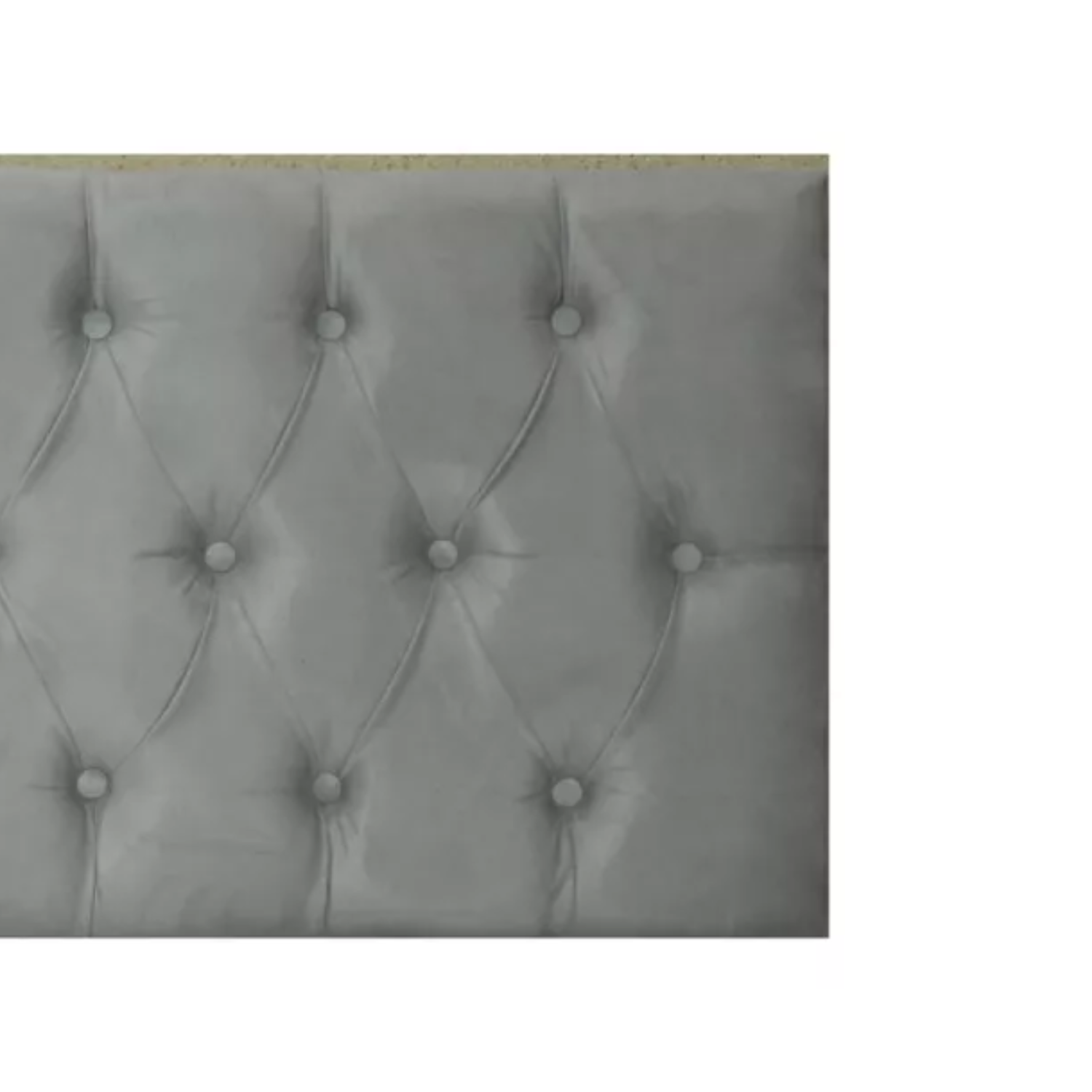 RESPALDO IMPORTCLICK ELEGANTE CAPITONÉ 1 PLAZA FELPA GRIS CLARO 105 X 60 CM - 3