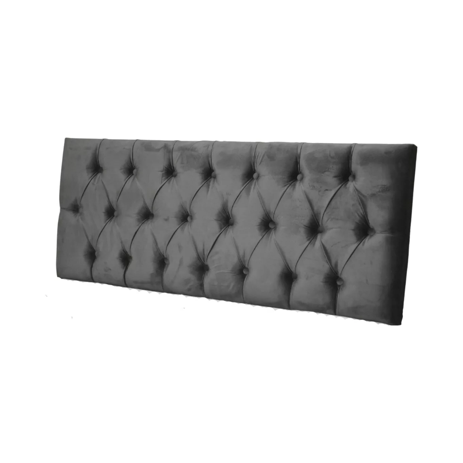 RESPALDO IMPORTCLICK ELEGANTE CAPITONÉ 1 PLAZA FELPA GRIS OSCURO 105 X 60 CM - 5