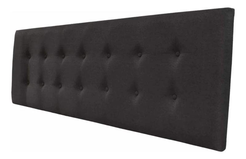 RESPALDO IMPORTCLICK ELEGANTE CAPITONÉ BOTONES 1 PLAZA FELPA GRIS OSCURO 105 X 60 CM - 3