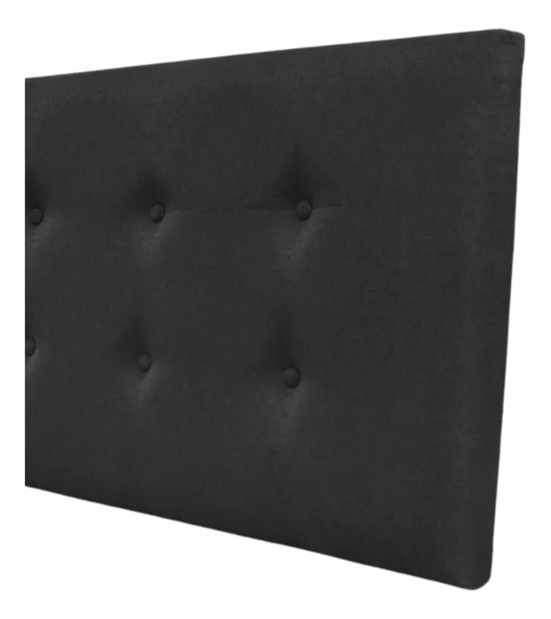 RESPALDO IMPORTCLICK ELEGANTE CAPITONÉ BOTONES 1 PLAZA FELPA GRIS OSCURO 105 X 60 CM - 4