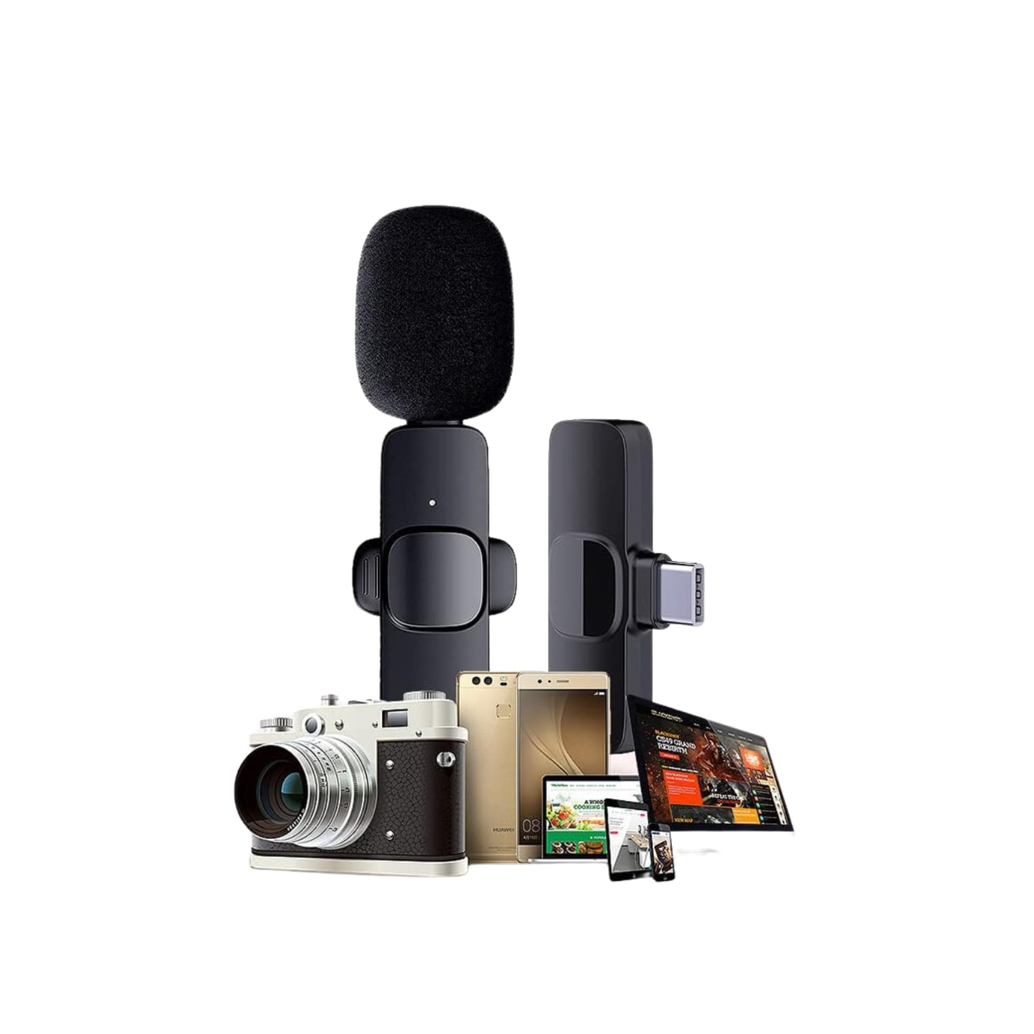 PACK 2 MICRÓFONOS IMPORTCLICK INALAMBRICOS SOLAPA LAVALIER ANDROID TIPO C - 4