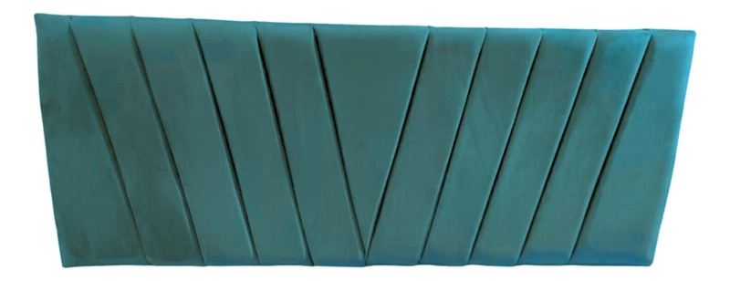 RESPALDO IMPORTCLICK ELEGANTE CAPITONÉ EN V BOTONES 1 PLAZA FELPA TURQUESA 105 X 60 CM - 1