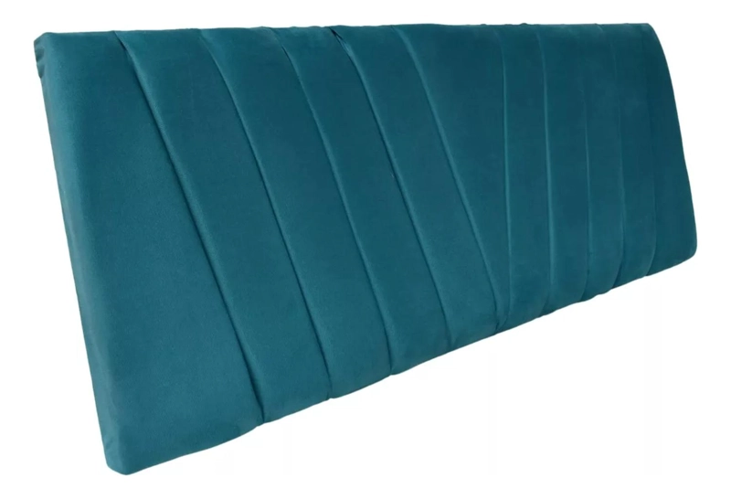 RESPALDO IMPORTCLICK ELEGANTE CAPITONÉ EN V BOTONES 1 PLAZA FELPA TURQUESA 105 X 60 CM - 2