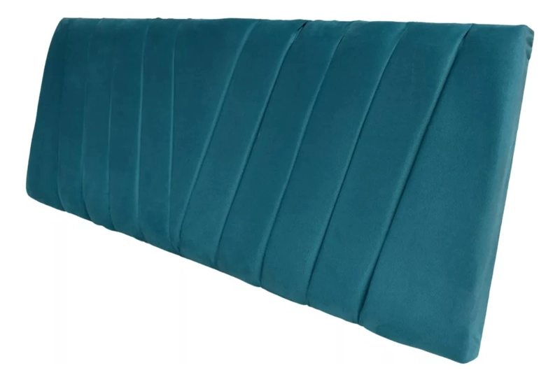 RESPALDO IMPORTCLICK ELEGANTE CAPITONÉ EN V BOTONES 1 PLAZA FELPA TURQUESA 105 X 60 CM - 3