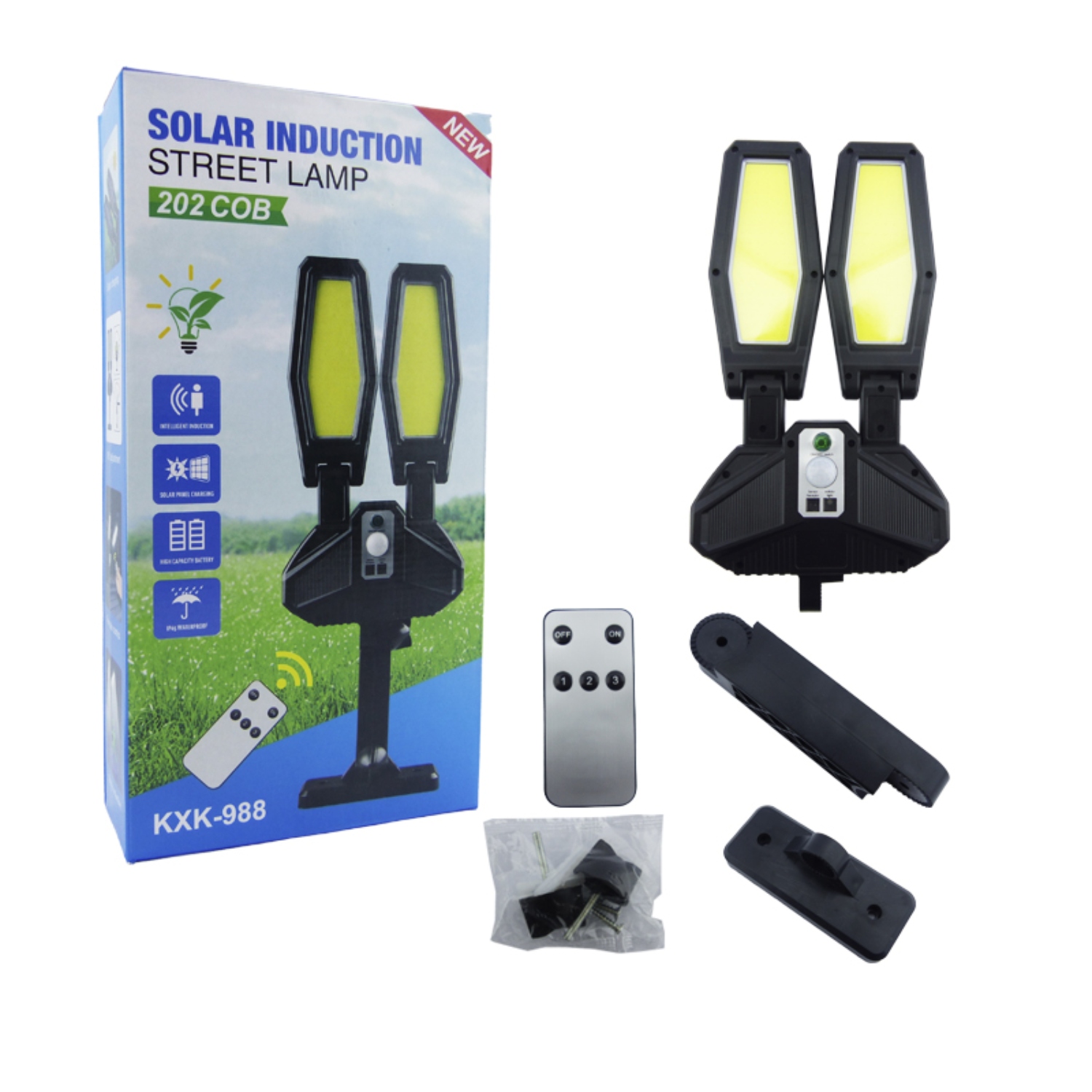 FOCO SOLAR BRAZO DOBLE 202 LED COB CONTROL - 4