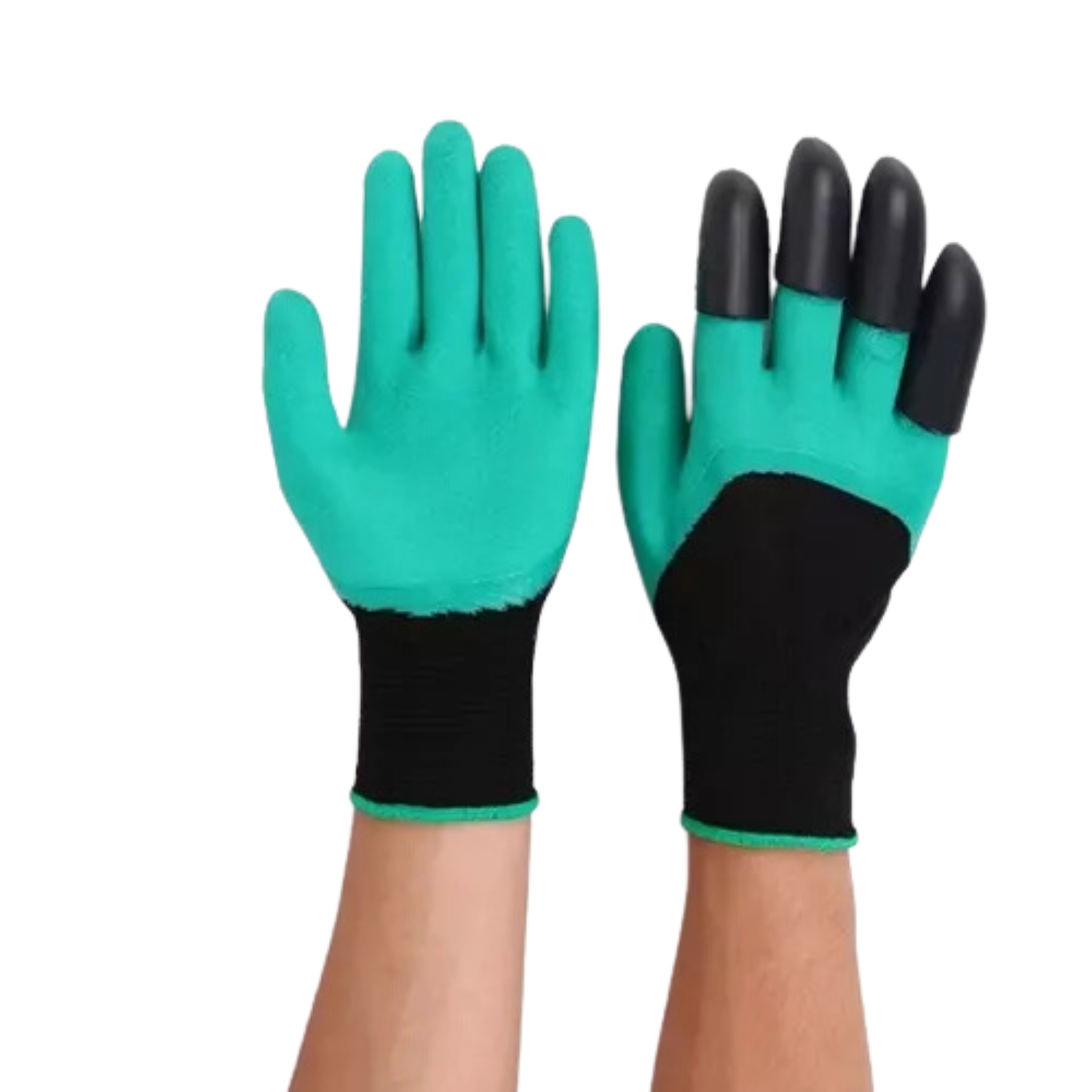GUANTES JARDINERÍA GARRAS TRABAJO LÁTEX VERDE - 2