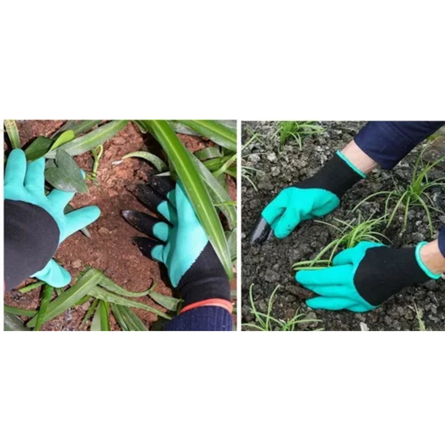 GUANTES JARDINERÍA GARRAS TRABAJO LÁTEX VERDE - 4