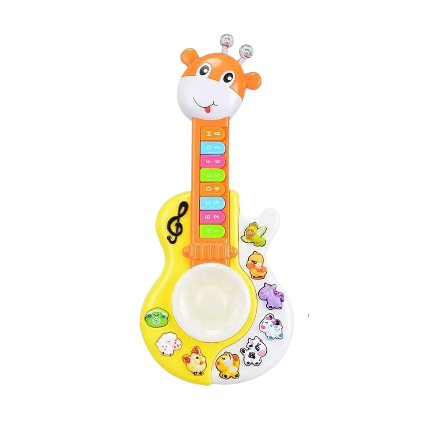GUITARRA DIDÁCTICA IMPORTCLICK MULTICOLOR JUGUETE MUSICAL BEBE JIRAFA LUCES SONIDO - 1