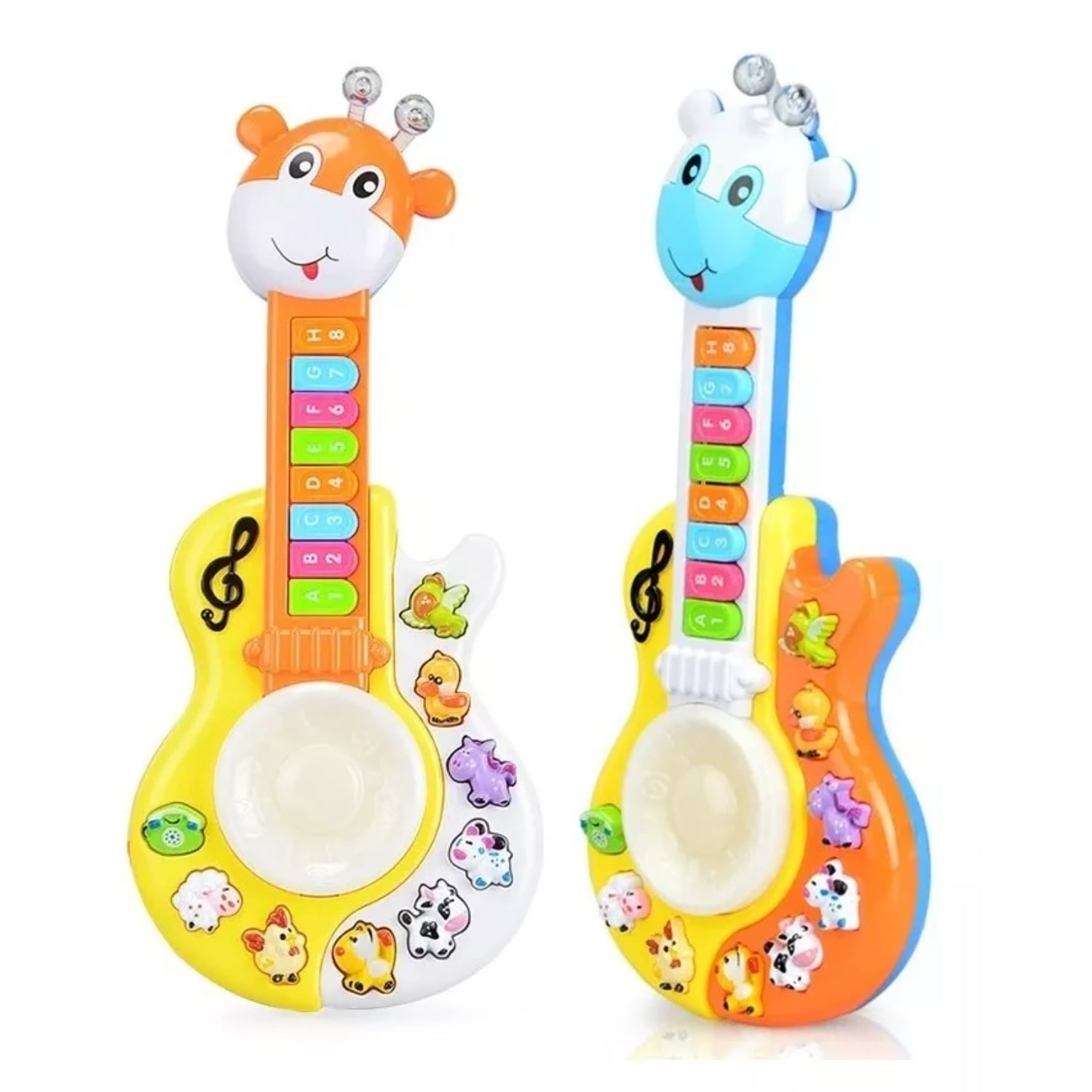 GUITARRA DIDÁCTICA IMPORTCLICK MULTICOLOR JUGUETE MUSICAL BEBE JIRAFA LUCES SONIDO - 2