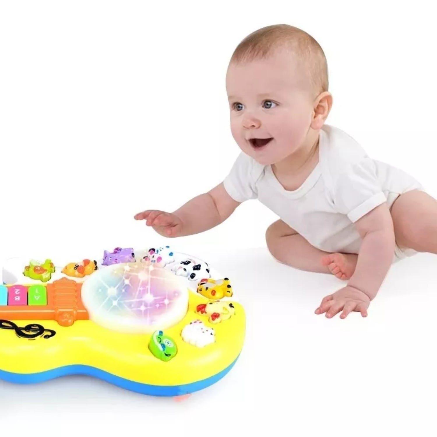 GUITARRA DIDÁCTICA IMPORTCLICK MULTICOLOR JUGUETE MUSICAL BEBE JIRAFA LUCES SONIDO - 3