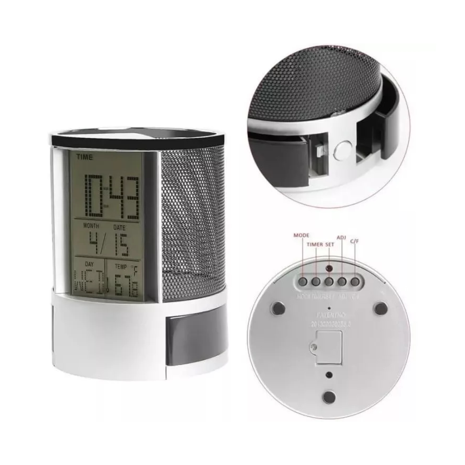 ORGANIZADOR IMPORTCLICK BOLÍGRAFO PORTALÁPICES RELOJ ALARMA PANTALLA LCD - 4