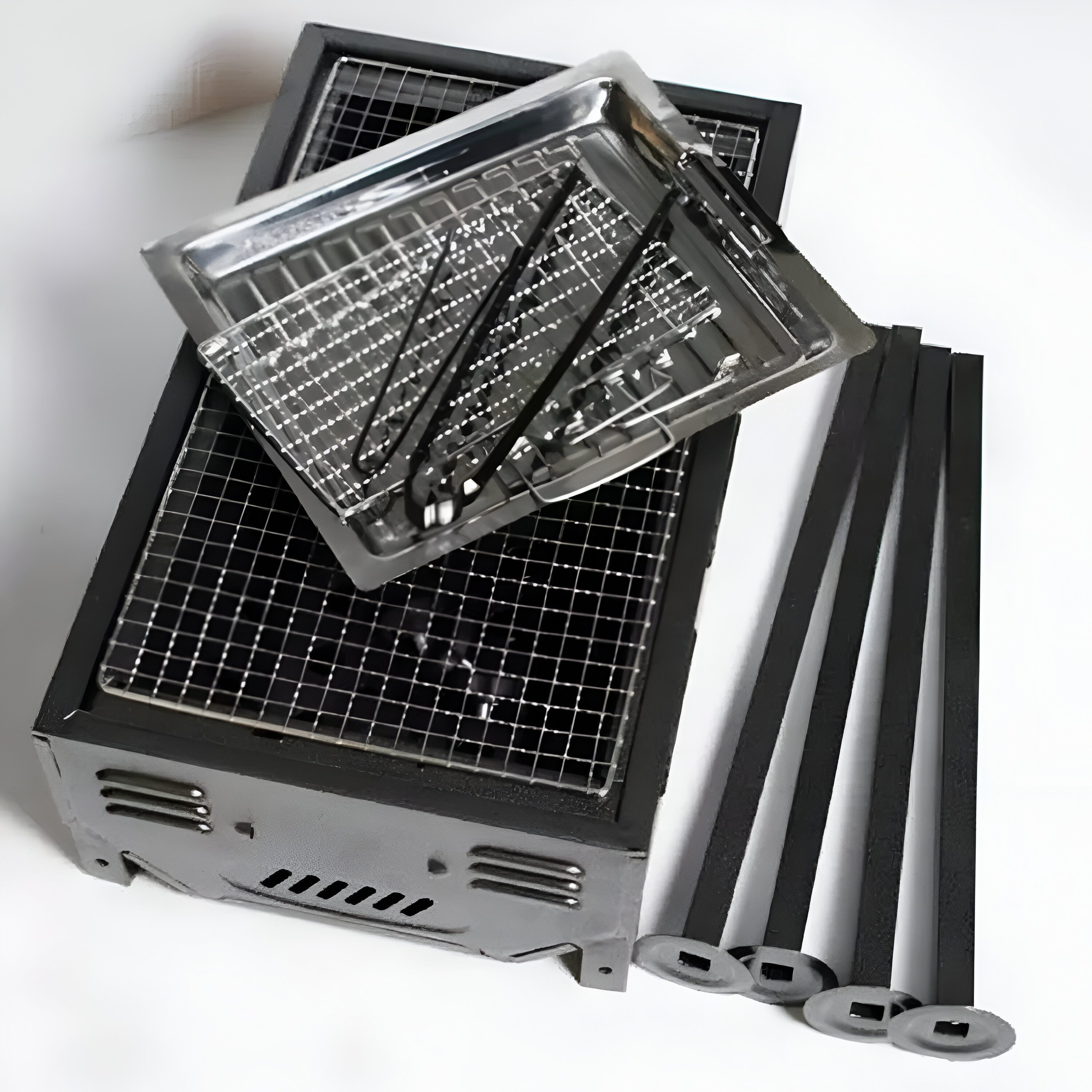 PARRILLA BRASERO PLEGABLE PORTÁTIL ASADO 48X48.5X30 CM - 3