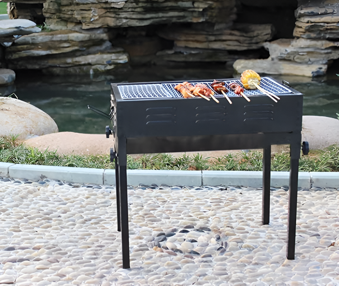 PARRILLA BRASERO PLEGABLE PORTÁTIL ASADO 48X48.5X30 CM - 4