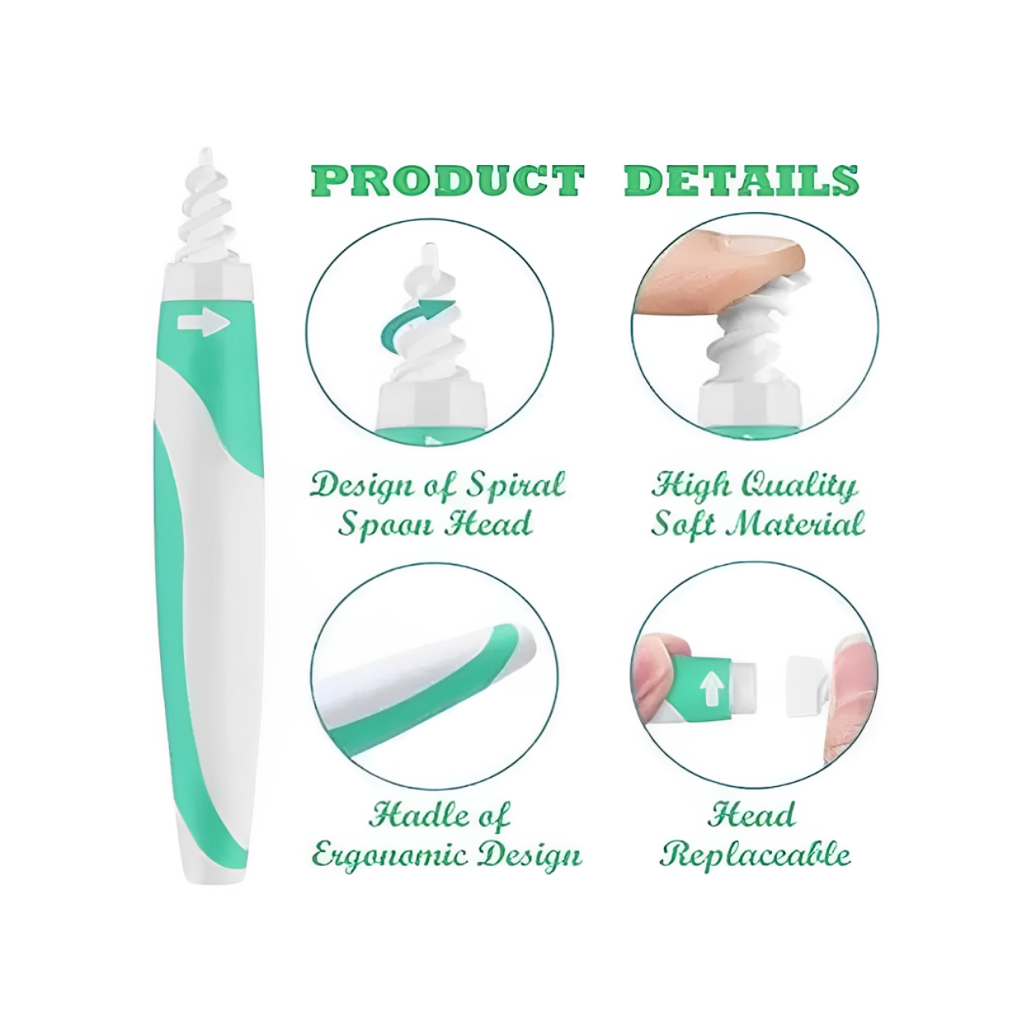 KIT IMPORTCLICK LIMPIEZA OÍDO OREJA 16 PUNTAS BLANDAS - 5