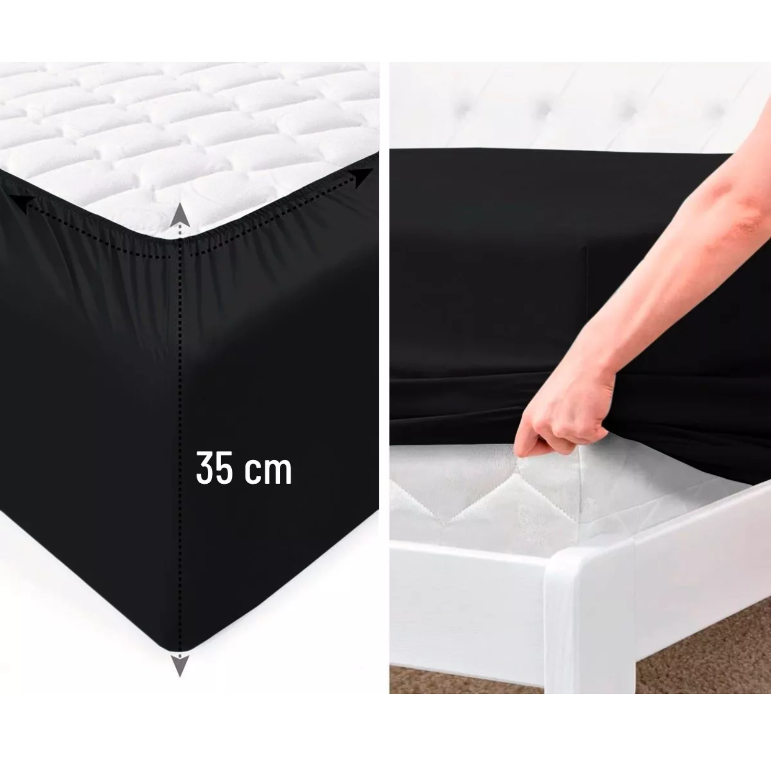 JUEGO SÁBANAS IMPORTCLICK MICROFIBRA BLANCO LISO HOTEL ULTRA SUAVE + 2 FUNDAS BORDADAS 2 PL - 4