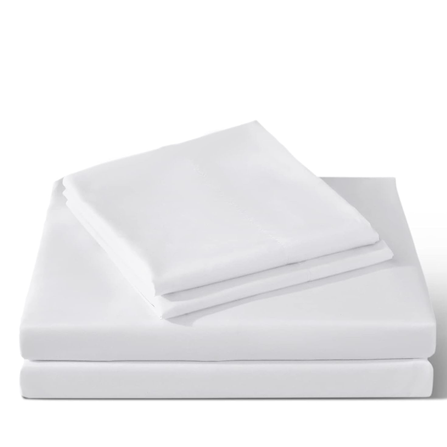 JUEGO SÁBANAS IMPORTCLICK ALGODÓN BLANCO LISO 200 HILOS + 2 FUNDAS 2 PL - 1