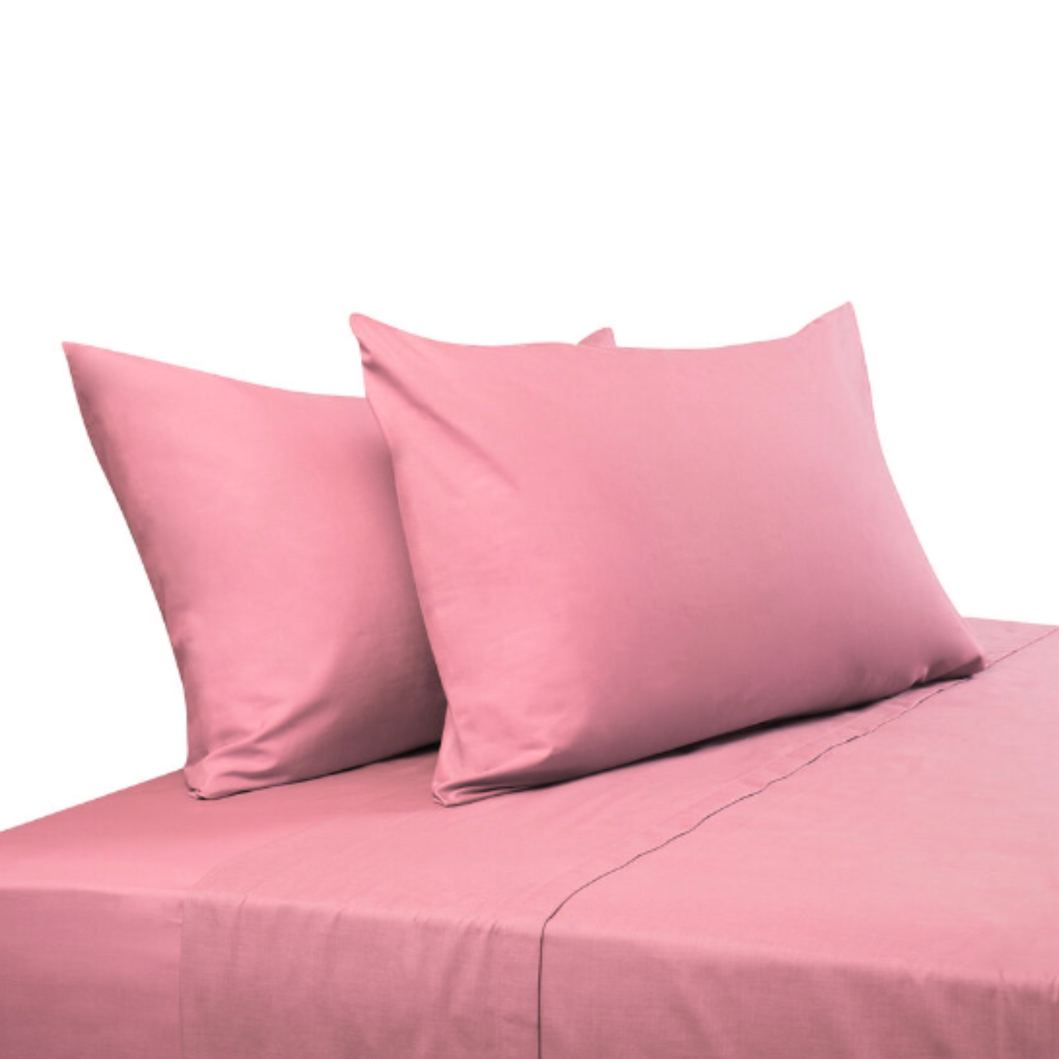 JUEGO SÁBANAS IMPORTCLICK ALGODÓN ROSADO LISO 200 HILOS + 2 FUNDAS 2 PL - 1