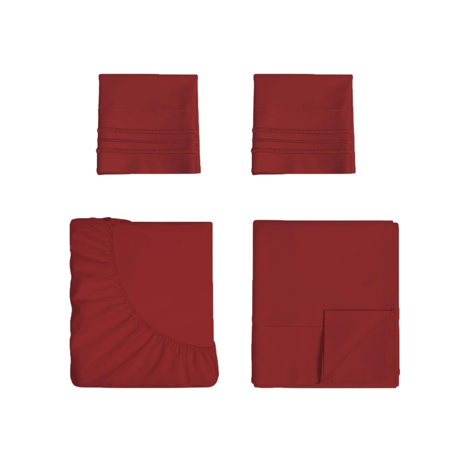 JUEGO SÁBANAS IMPORTCLICK ROJO LISO POLAR + 2 FUNDAS 2 PL - 2