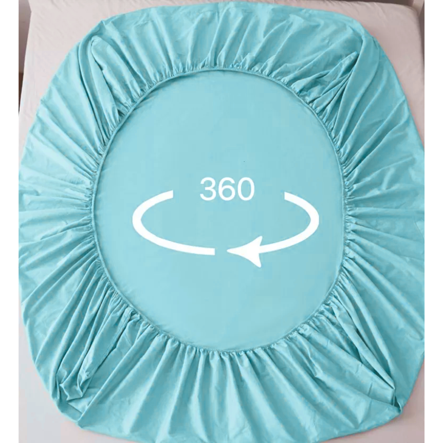 JUEGO SÁBANAS IMPORTCLICK ALGODÓN CELESTE LISO 200 HILOS + 2 FUNDAS KING - 4
