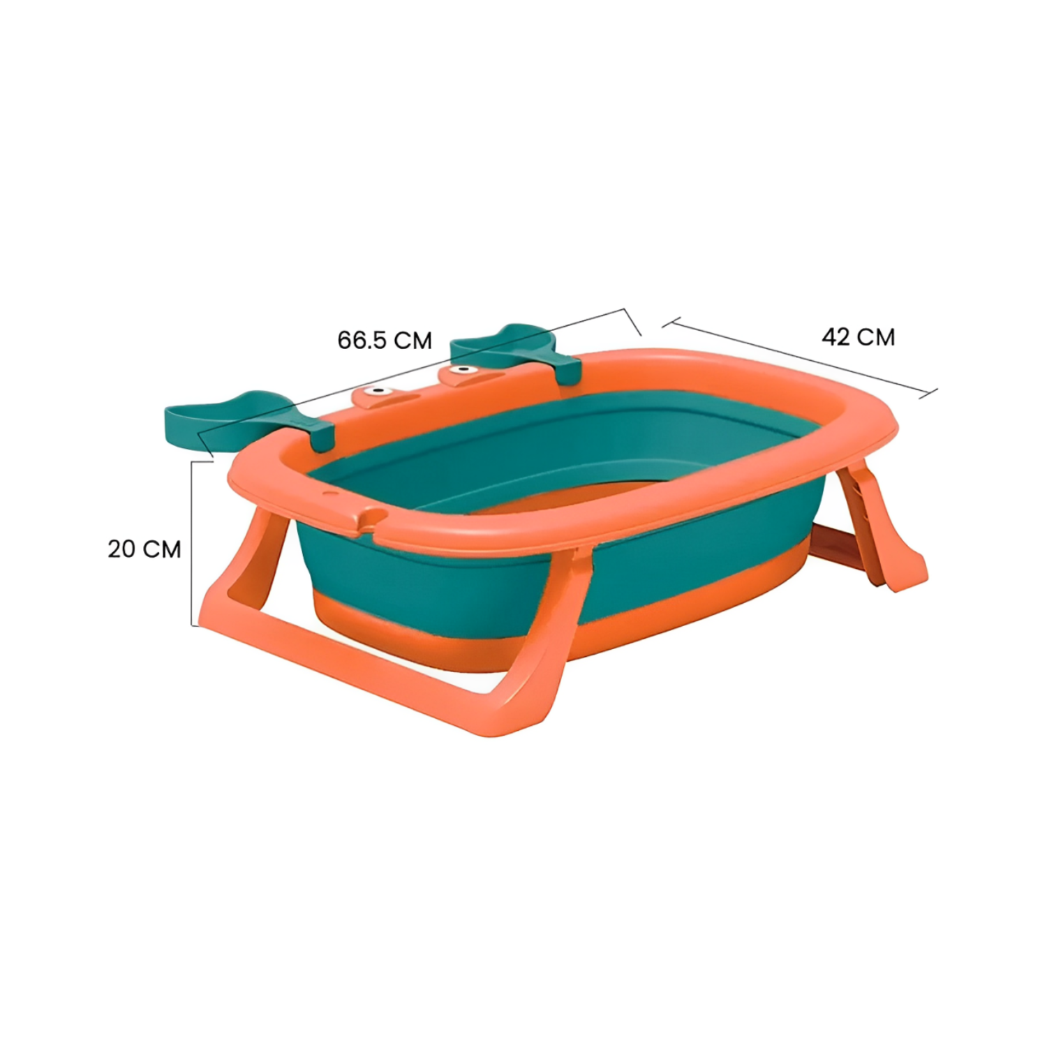 BAÑERA IMPORTCLICK TINA BEBÉ PLEGABLE MALLA REFORZADA CANGREJO 20 L NARANJO - 3