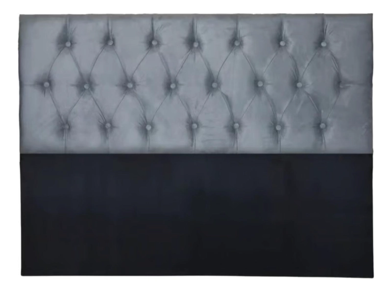 RESPALDO IMPORTCLICK PISO CAPITONÉ PREMIUM 2 PLAZAS FELPA GRIS AZULADO 150 X 140 CM - 1
