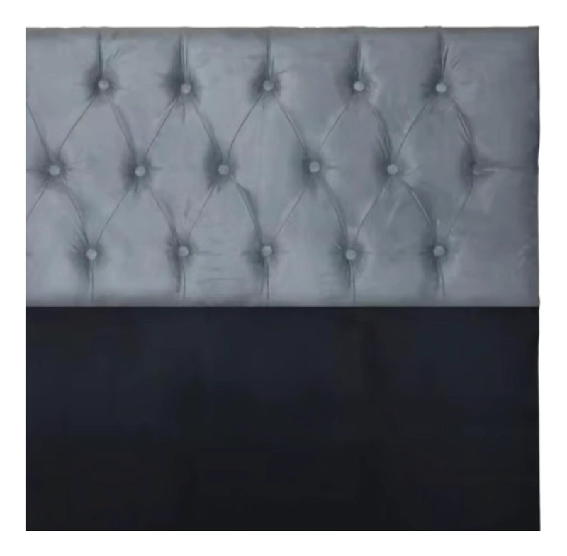 RESPALDO IMPORTCLICK PISO CAPITONÉ PREMIUM 2 PLAZAS FELPA GRIS AZULADO 150 X 140 CM - 3