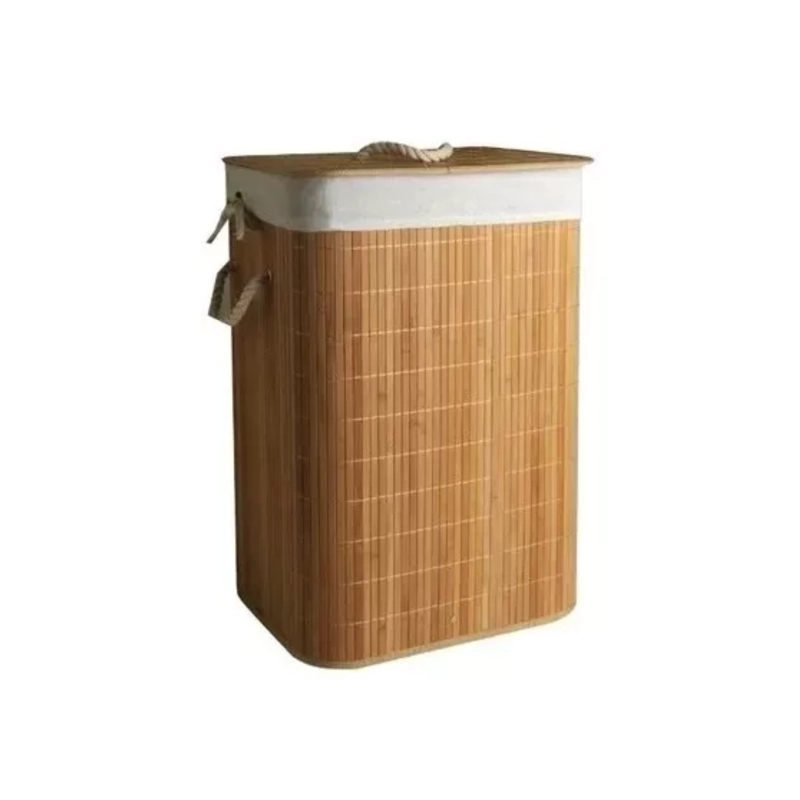 ORGANIZADOR CANASTO CESTO HOGAR PEGABLE 40X30X60 CM BAMBÚ - 2
