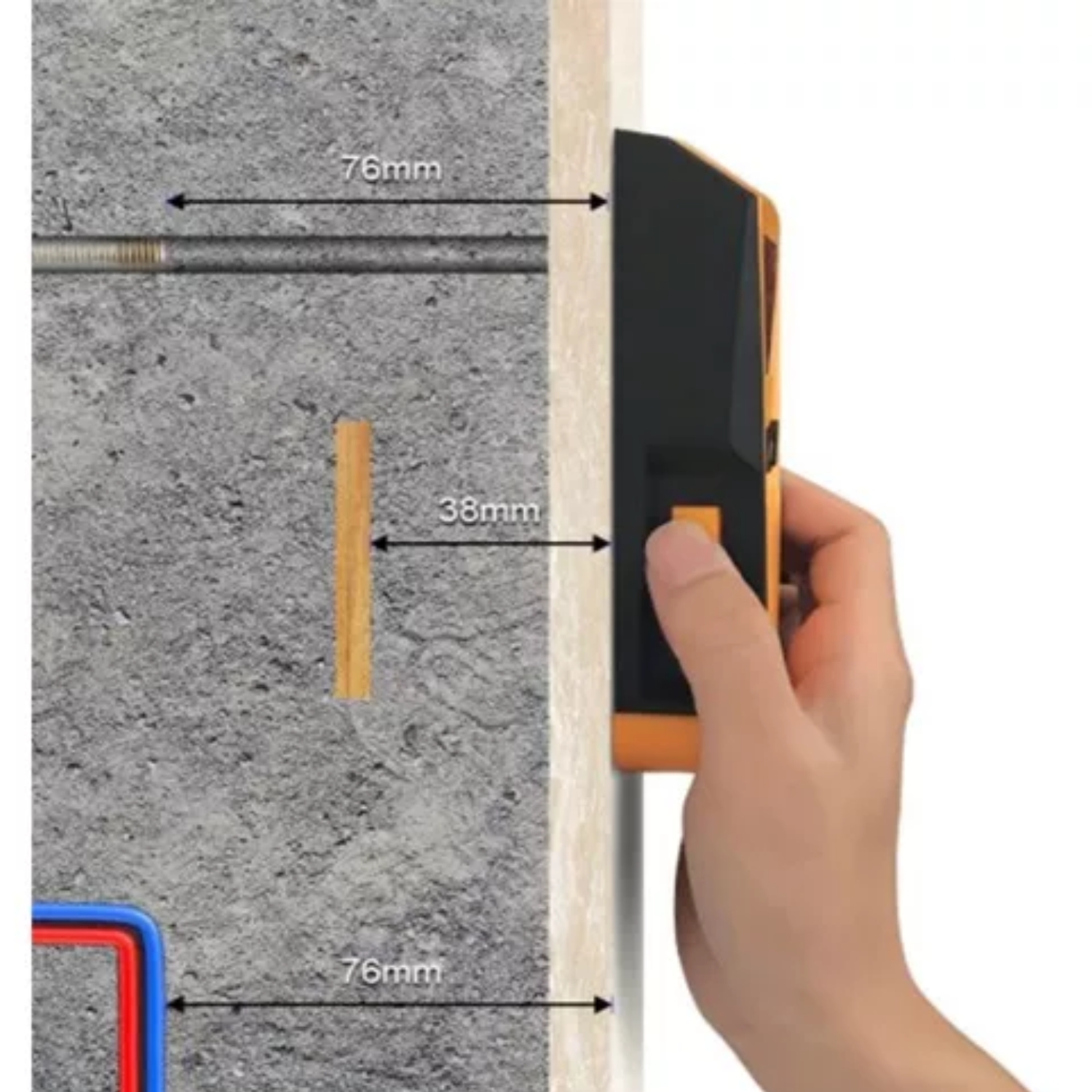 DETECTOR IMPORTCLICK METAL MADERA VIGAS CABLEADO 3 EN 1 PARED - 5