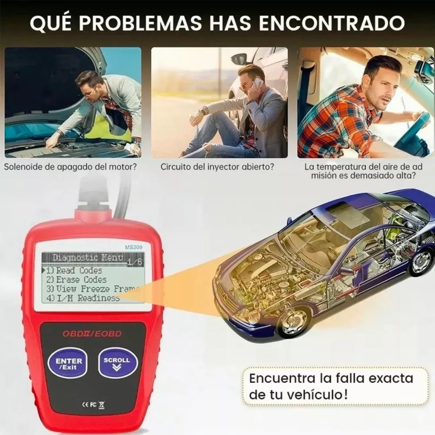 ESCANER AUTOMOTRIZ AUTOMÓVIL MS309 OBD2 EOBD - 5