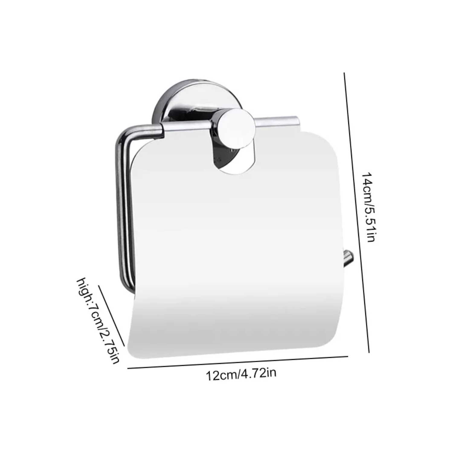 SOPORTE IMPORTCLICK SOPORTE PAPEL HIGIÉNICO BAÑO ACERO INOXIDABLE 12X14X7 CM PLATEADO - 3