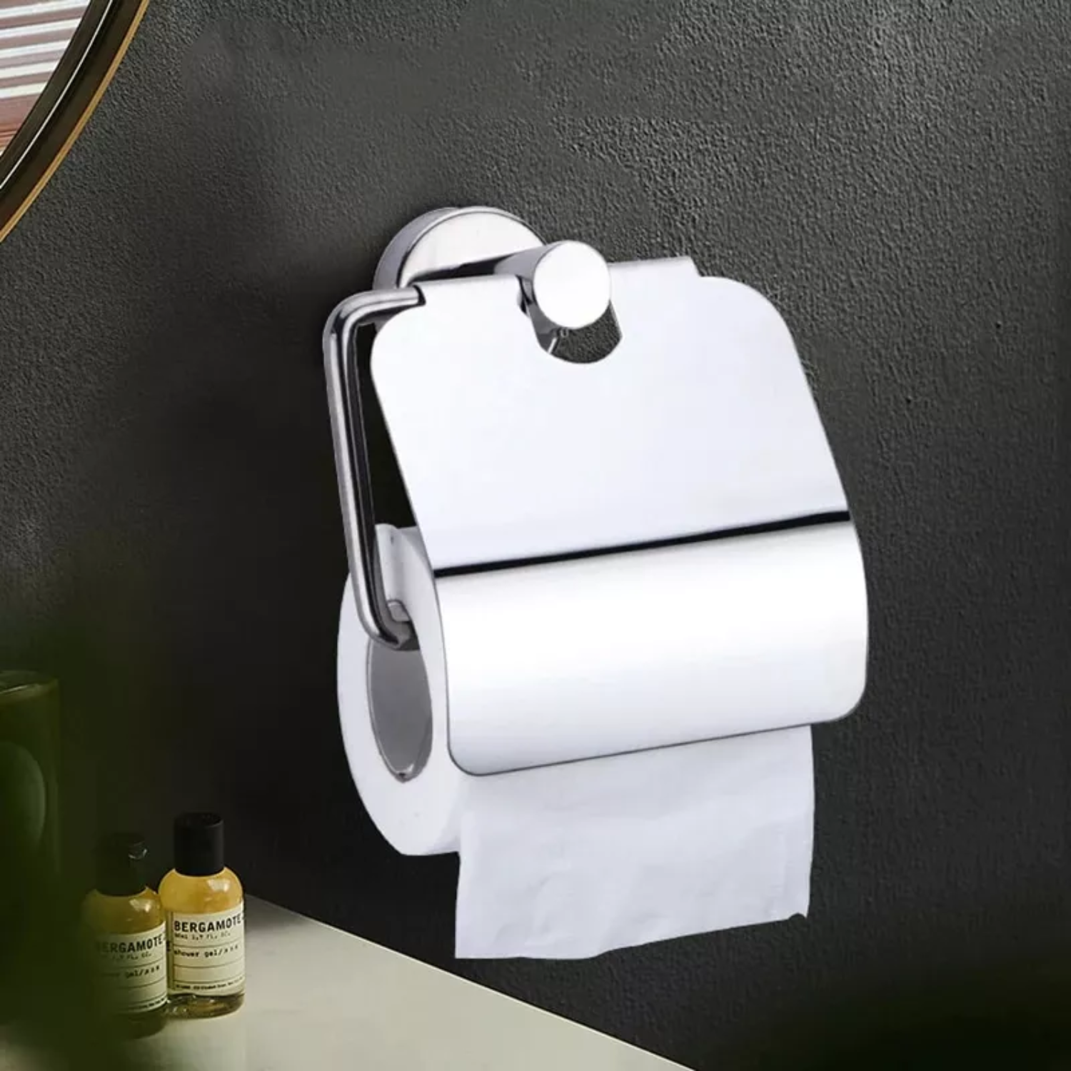 SOPORTE IMPORTCLICK SOPORTE PAPEL HIGIÉNICO BAÑO ACERO INOXIDABLE 12X14X7 CM PLATEADO - 5