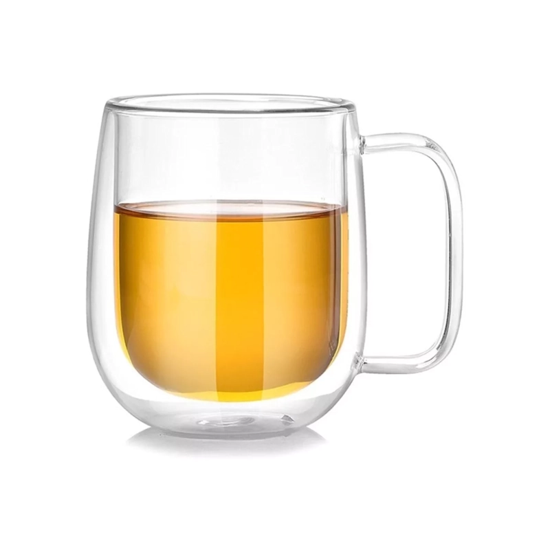 PACK 2 TAZAS MUG CAFÉ TÉ DOBLE PARED VIDRIO 250 ML - 2