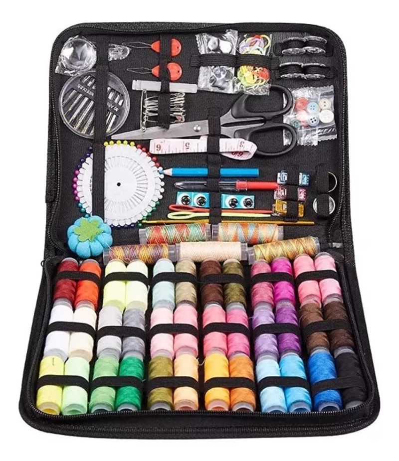 SET ESTUCHE COSTURERO HILOS COLORES BORDADO 206 PIEZAS - 3