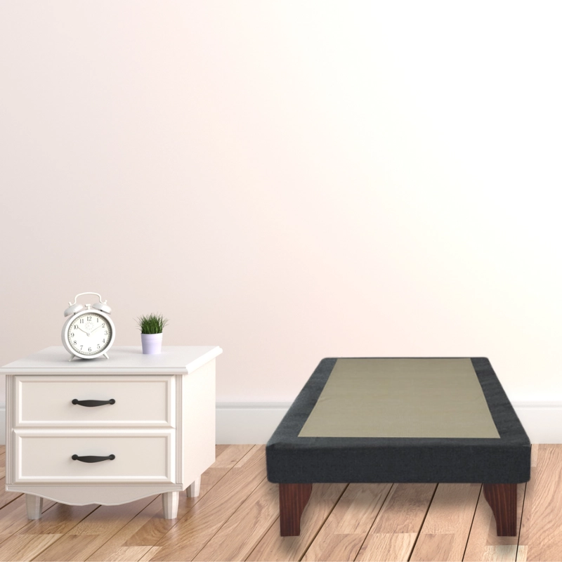 BASE CAMA EUROPEA IMPORTCLICK 1 PLAZA 90X190 CM GRIS GRAFITO LINO - 5