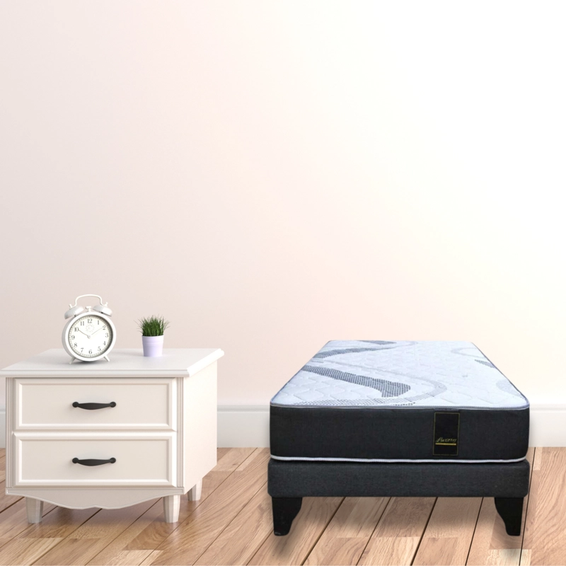 BASE CAMA EUROPEA IMPORTCLICK ELEGANTE 1.5 PLAZA 105X190 CM GRIS GRAFITO LINO - 5