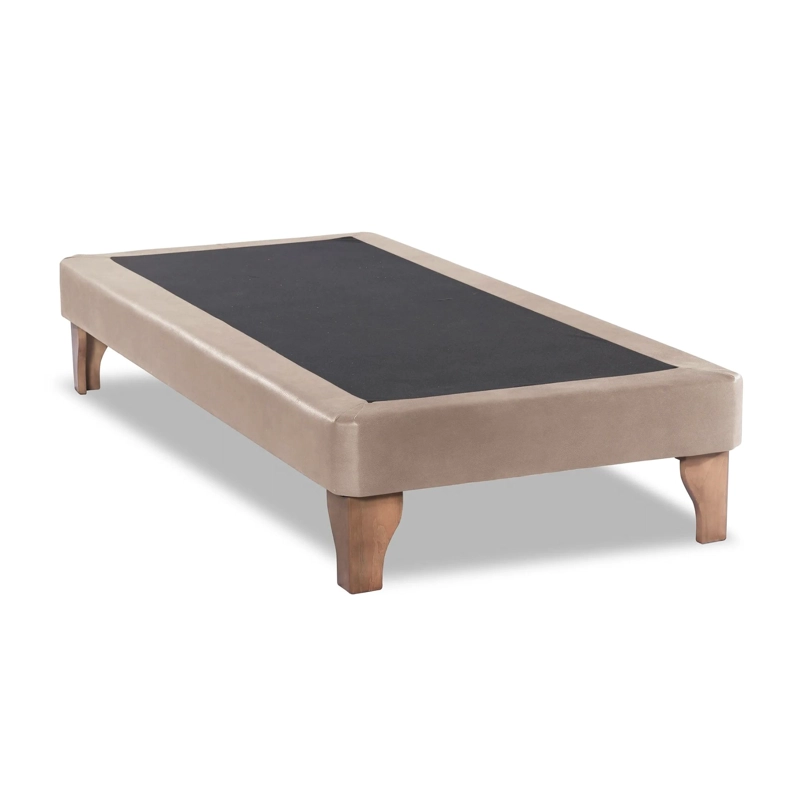 BASE CAMA EUROPEA IMPORTCLICK ELEGANTE 1.5 PLAZA 105X190 CM BEIGE FELPA - 2