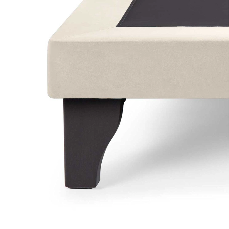 BASE CAMA EUROPEA IMPORTCLICK ELEGANTE 1.5 PLAZA 105X190 CM BEIGE FELPA - 4