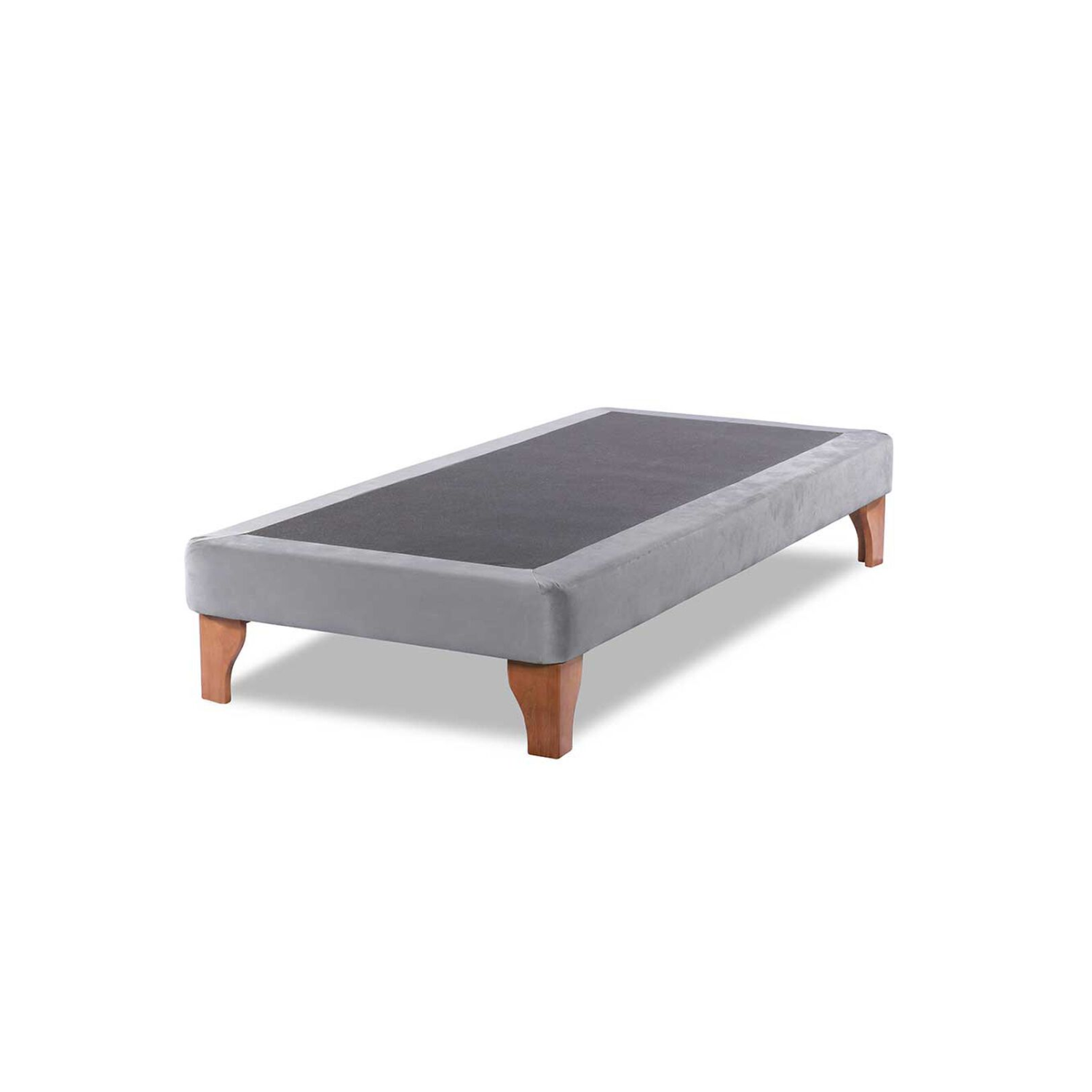 BASE ELEGANTE CAMA EUROPEA 1.5 PLAZA105X200 CM GRIS CLARO FELPA - 1