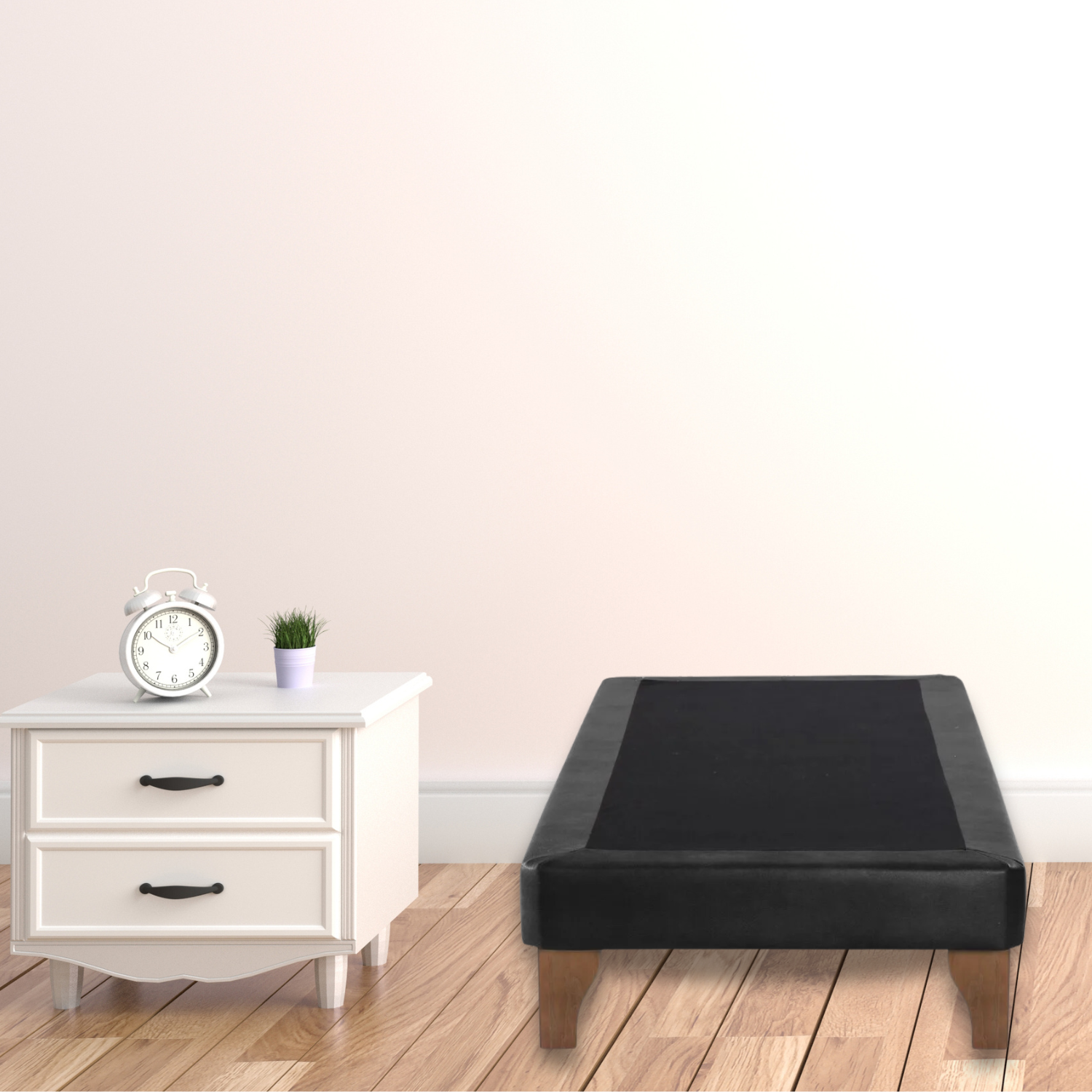 BASE ELEGANTE CAMA EUROPEA 1.5 PLAZA 105X200 CM NEGRO FELPA - 5