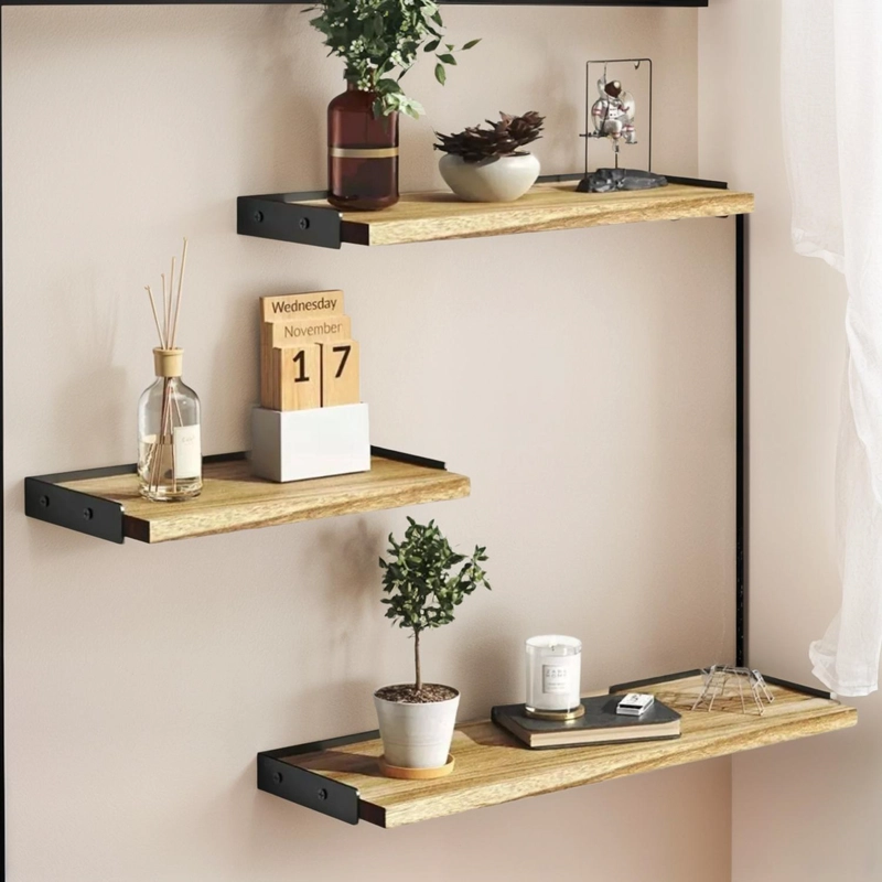 KIT REPISAS FLOTANTES MULTIPROPOSITO MADERA DIFERENTES TAMAÑOS - 1