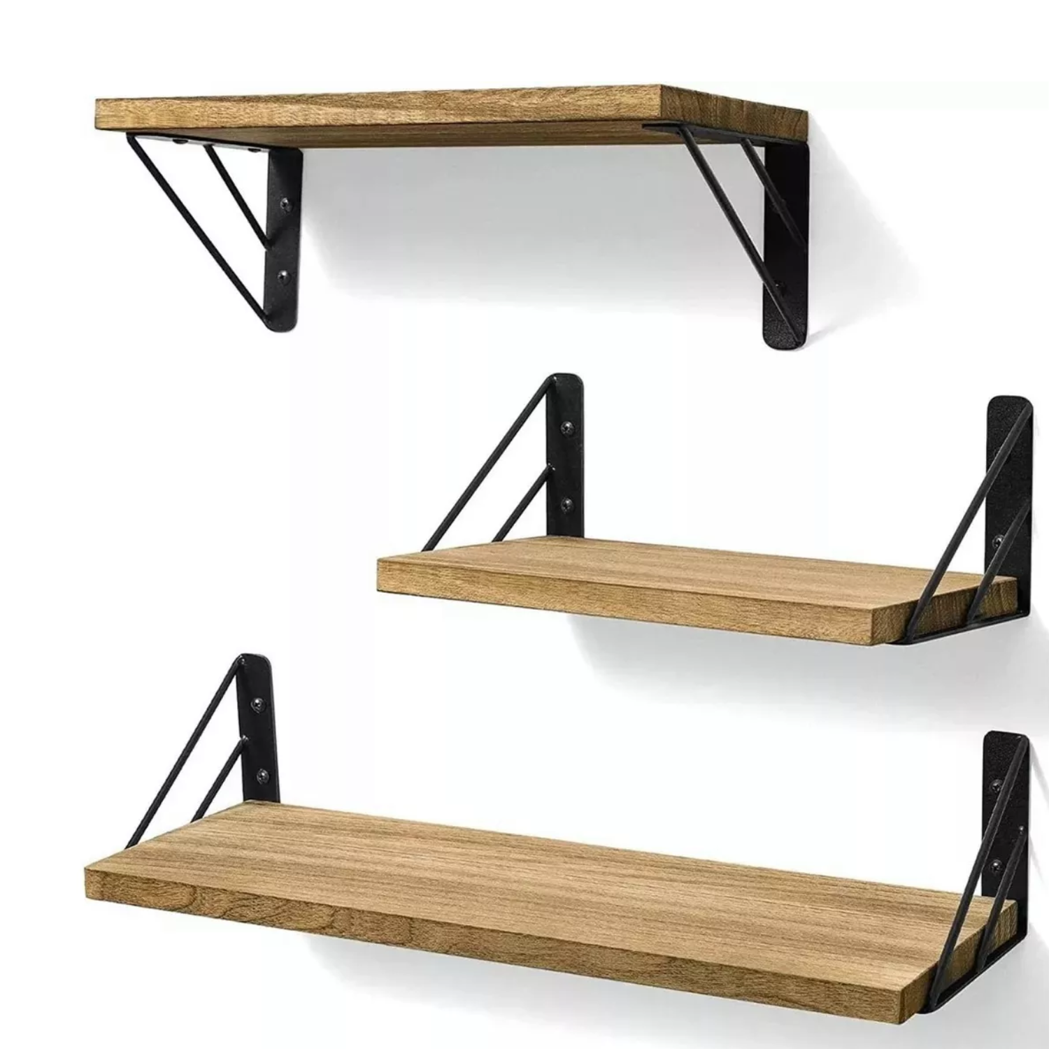 KIT REPISAS FLOTANTES MULTIPROPÓSITO MADERA DIFERENTES TAMAÑOS - 3
