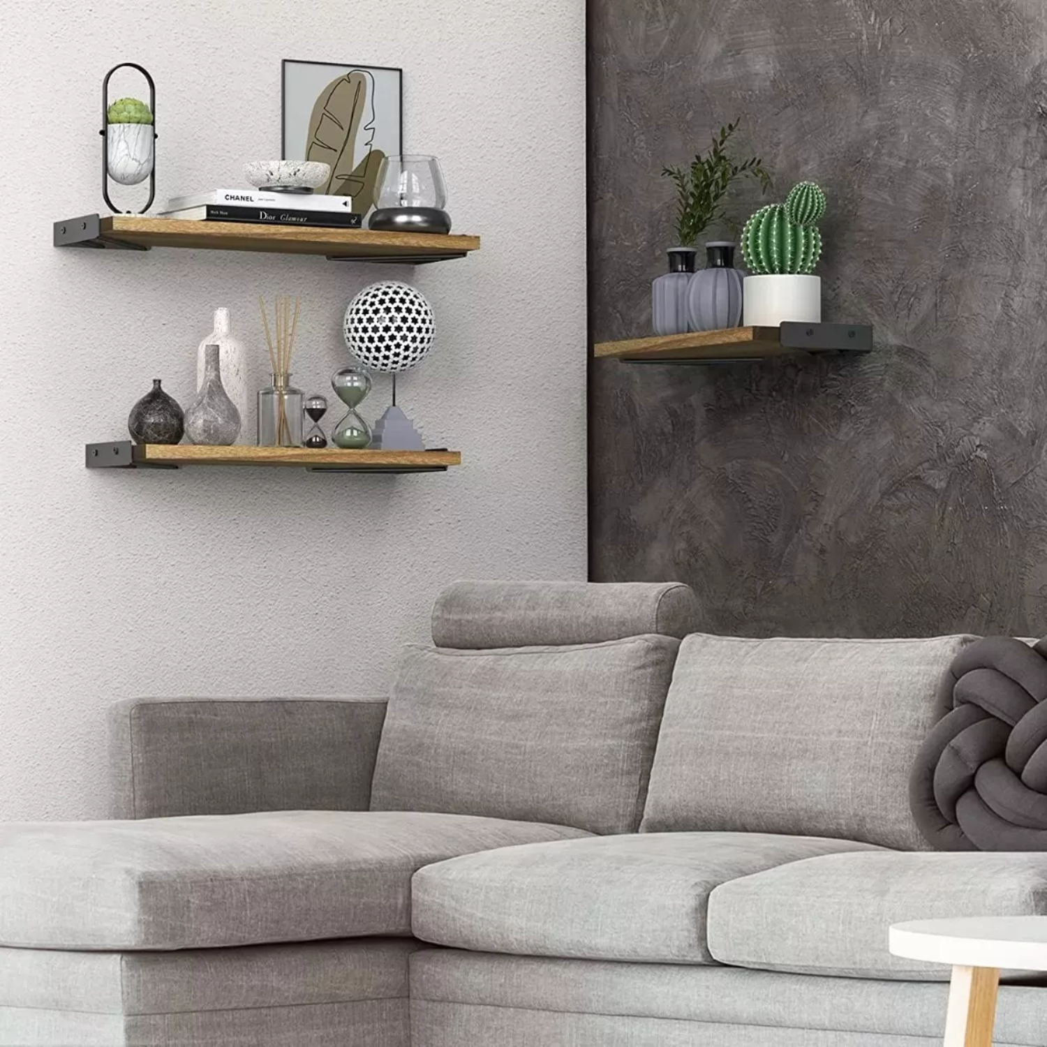 KIT REPISAS FLOTANTES MULTIPROPÓSITO MADERA DIFERENTES TAMAÑOS - 5
