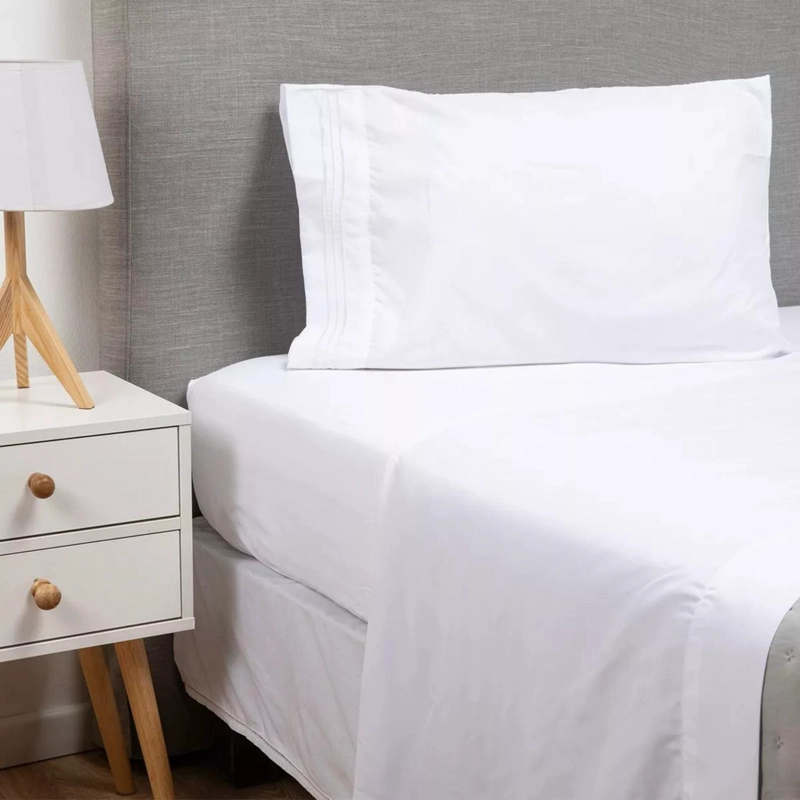 JUEGO SÁBANAS IMPORTCLICK MICROFIBRA BLANCO LISO HOTEL ULTRA SUAVE + 2 FUNDAS BORDADAS 1.5 PL - 1