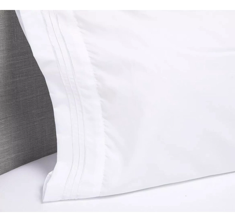 JUEGO SÁBANAS IMPORTCLICK MICROFIBRA BLANCO LISO HOTEL ULTRA SUAVE + 2 FUNDAS BORDADAS 1.5 PL - 2