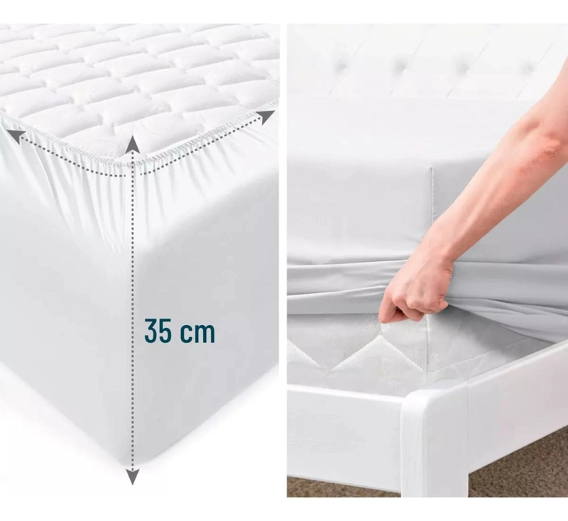 JUEGO SÁBANAS IMPORTCLICK MICROFIBRA BLANCO LISO HOTEL ULTRA SUAVE + 2 FUNDAS BORDADAS 1.5 PL - 5