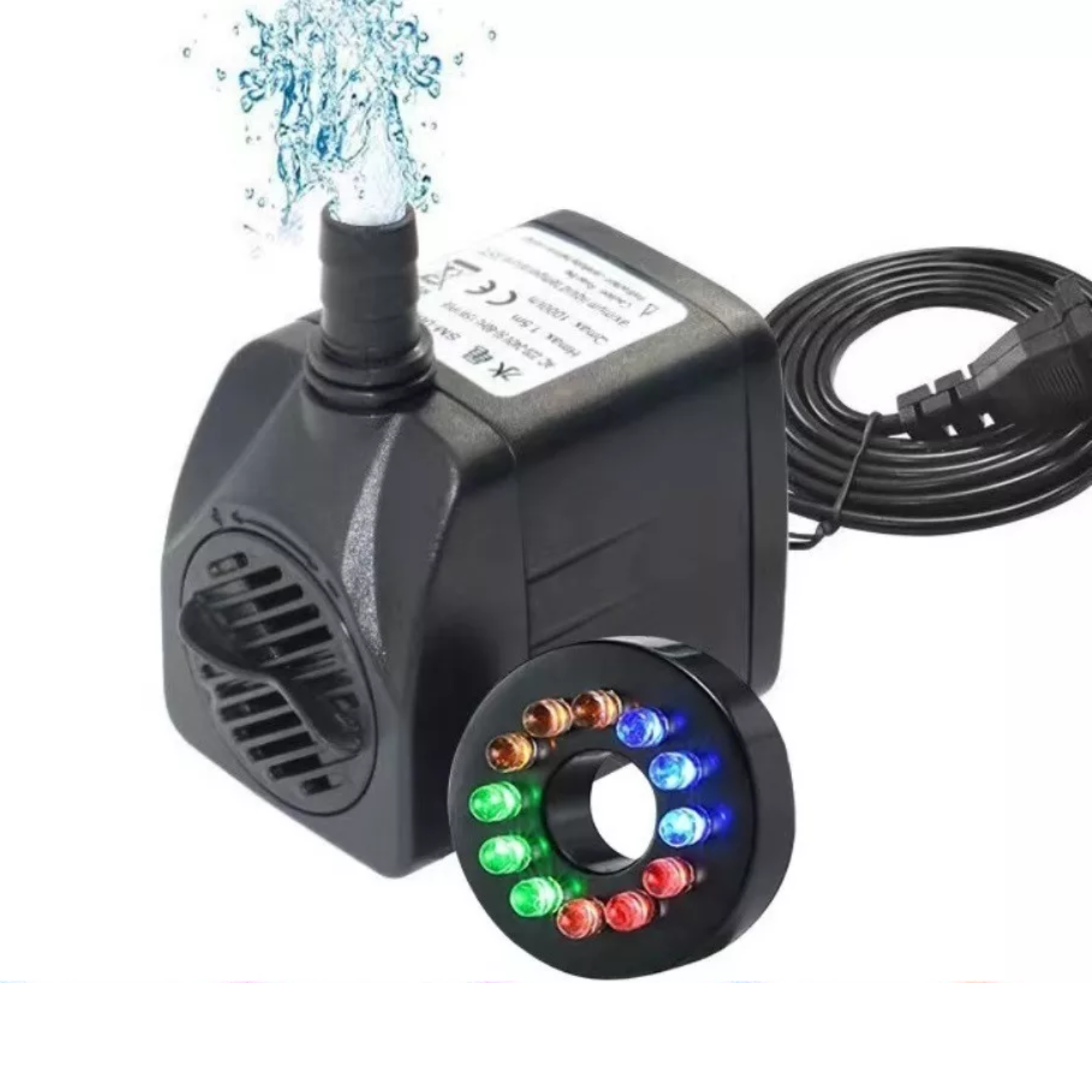 BOMBA AGUA PILETA ACUARIO SUMERGIBLE 12 LUCES LED - 1