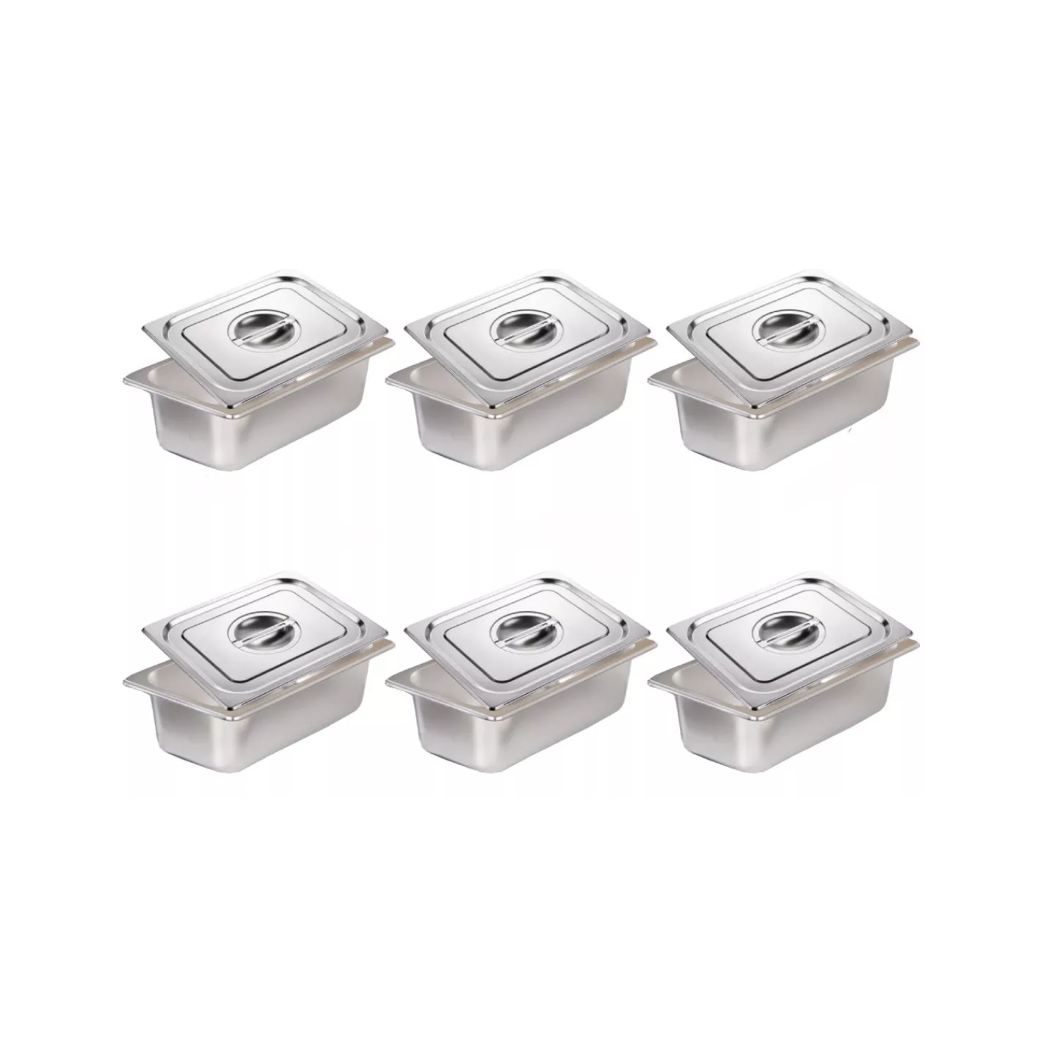 PACK IMPORTCLICK CAMA 6 DEPOSITOS GASTRONÓMICO TAPA 16 X 26 CM ACERO - 1