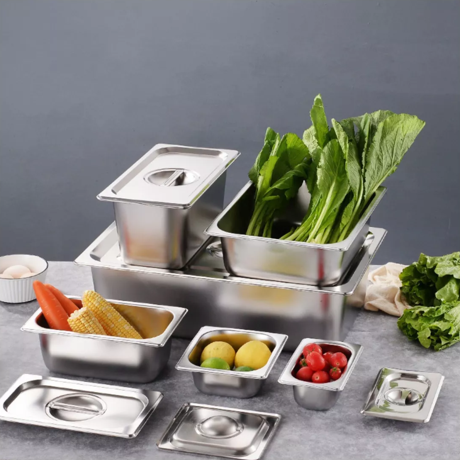 PACK IMPORTCLICK CAMA 6 DEPOSITOS GASTRONÓMICO TAPA 16 X 26 CM ACERO - 5